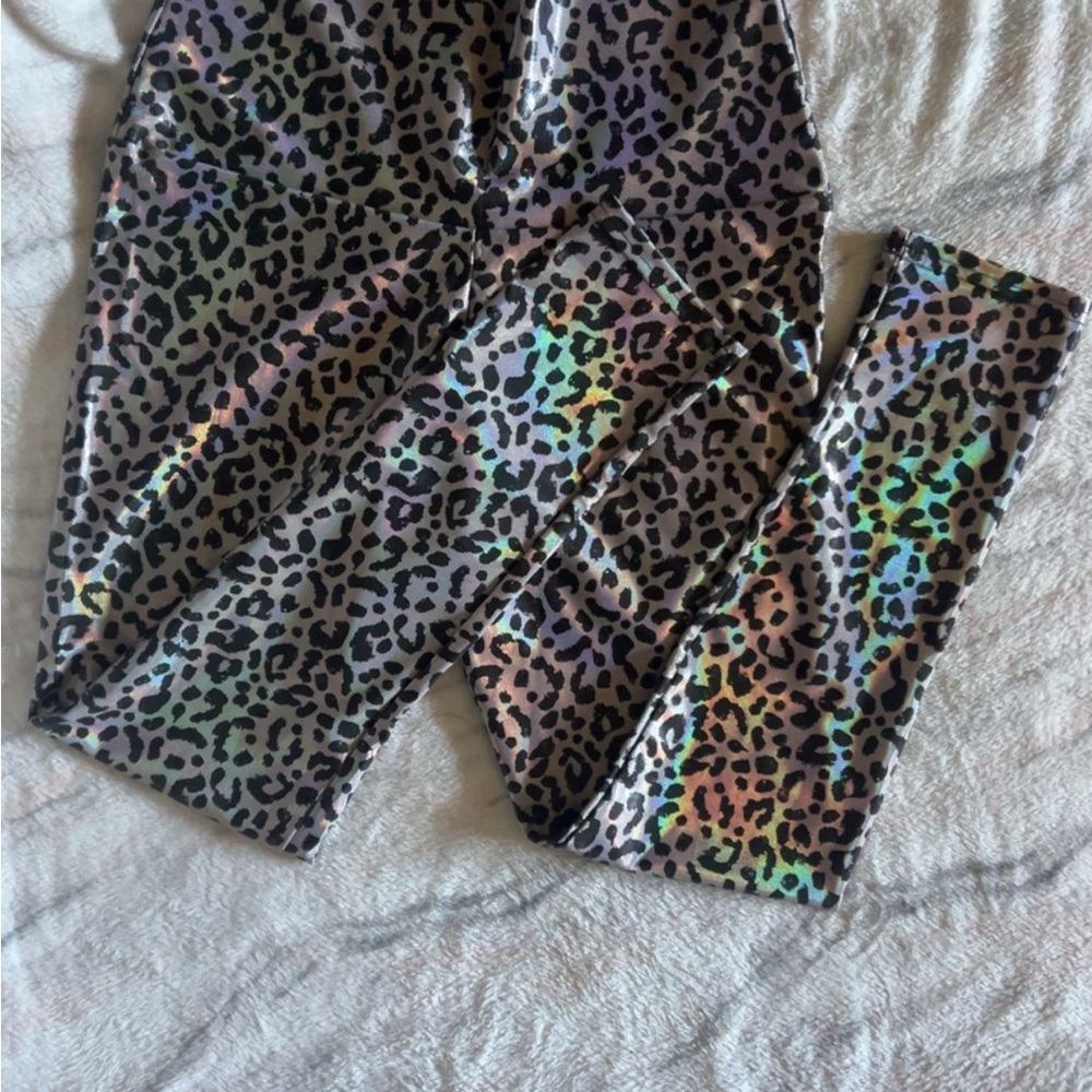 Emily Hsu Glimmer Foil Leopard Leggings